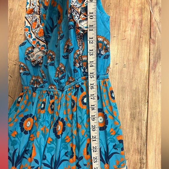 Celina Moon,Tuckernuck, Floral,Tiered, Lined Dres,Blue Patterned Dress, Size S - Picture 6 of 10